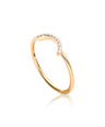 14K Gold 0.07 Ct. Genuine Diamond Arc Design Ring Fine Jewelry Size-3 to 8 US