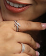 14K Gold 0.17 Ct. Genuine Diamond Cross Design Ring Fine Jewelry Size-3 to 8 US