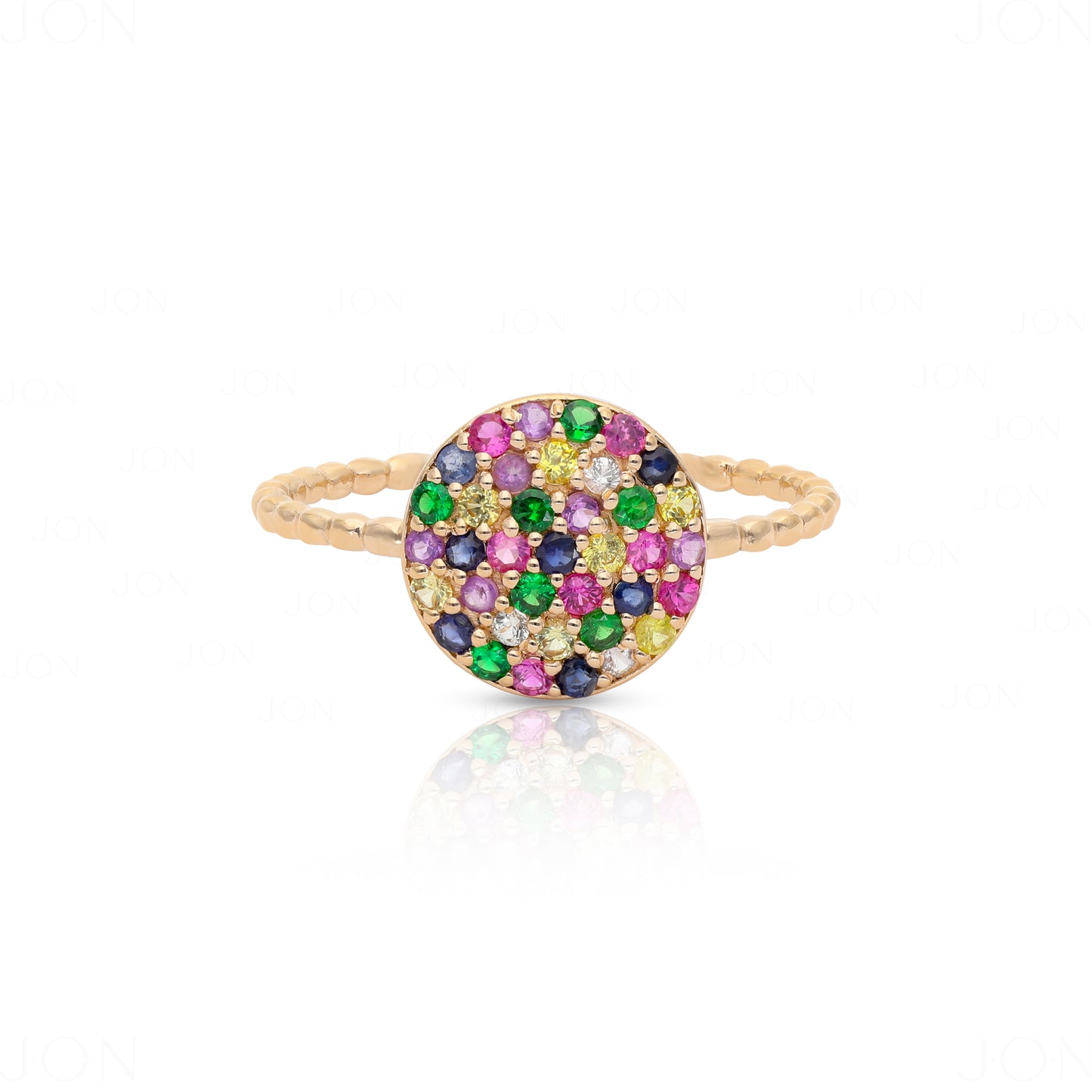 Multi Sapphire Disc Ring