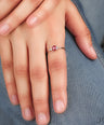 14K Gold Genuine Diamond And Pear Shape Pink Tourmaline Cluster Ring Fine Jewelry