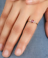 14K Gold Genuine Diamond And Pear Shape Pink Tourmaline Cluster Ring Fine Jewelry