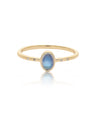 14K Gold Genuine Diamond - Rainbow Moonstone Delicate Wedding Ring Fine Jewelry