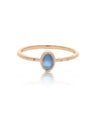 14K Gold Genuine Diamond - Rainbow Moonstone Delicate Wedding Ring Fine Jewelry