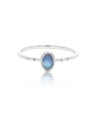 14K Gold Genuine Diamond - Rainbow Moonstone Delicate Wedding Ring Fine Jewelry