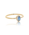 14K Gold Genuine Diamond - Rainbow Moonstone Delicate Wedding Ring Fine Jewelry