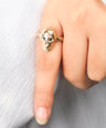 14K Gold 0.03 Ct. Genuine Black Diamond Skull Design Halloween Ring Fine Jewelry