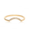 14K Gold 0.05 Ct. Genuine Diamond Curved Arc Design Delicate Ring Fine Jewelry