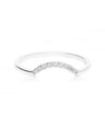 14K Gold 0.05 Ct. Genuine Diamond Curved Arc Design Delicate Ring Fine Jewelry