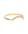 14K Gold 0.05 Ct. Genuine Diamond Curved Arc Design Delicate Ring Fine Jewelry