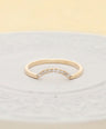 14K Gold 0.05 Ct. Genuine Diamond Curved Arc Design Delicate Ring Fine Jewelry