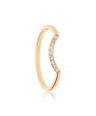 14K Gold 0.05 Ct. Genuine Diamond Curved Arc Design Delicate Ring Fine Jewelry