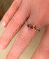 14K Gold Genuine Diamond Pink tourmaline Ruby And Blue Sapphire Cluster Ring