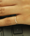 14K Gold 0.05 Ct. Genuine Diamond Curved Wedding Engagement Ring Fine Jewelry