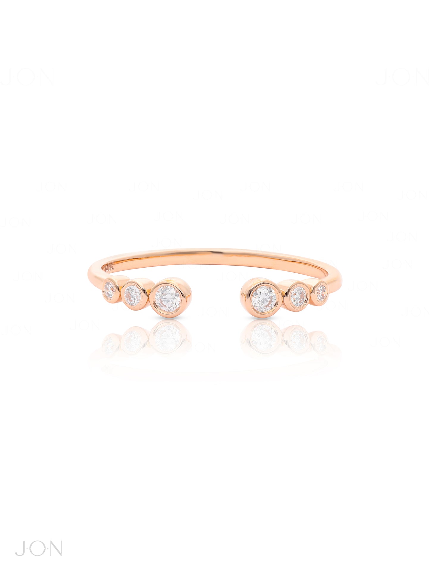 Diamond Minimal Open Cuff Stack Ring