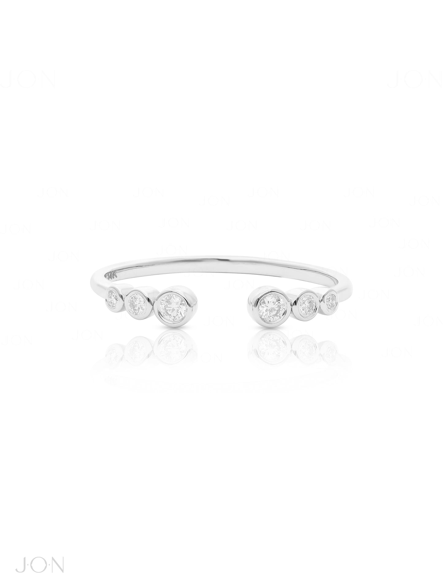 Diamond Minimal Open Cuff Stack Ring