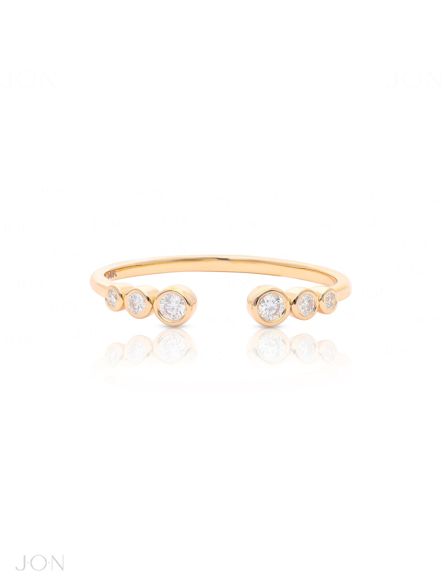 Diamond Minimal Open Cuff Stack Ring