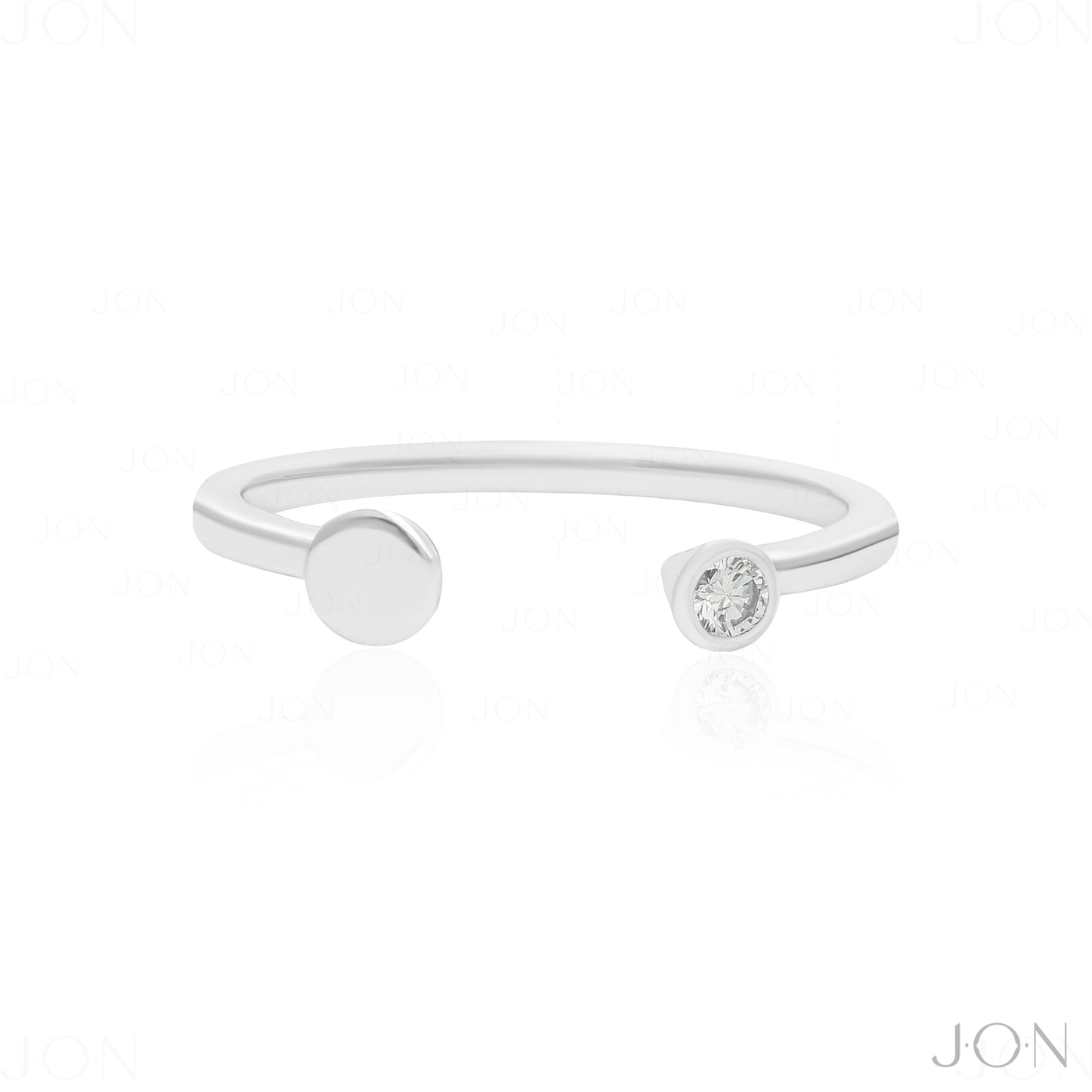 Minimalist Diamond Open Cuff Ring