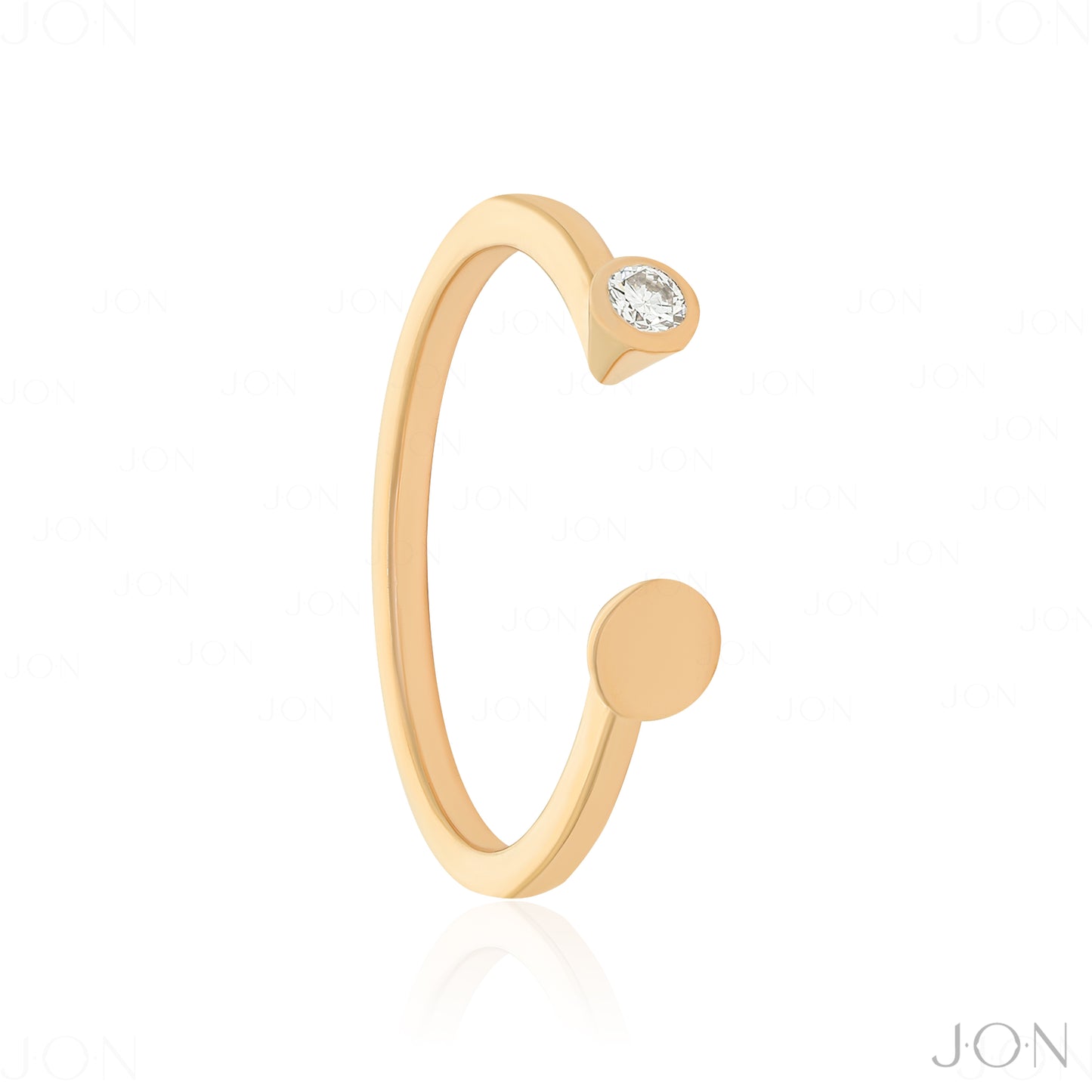 Minimalist Diamond Open Cuff Ring