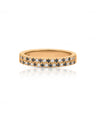 14K Gold 0.22 Ct. Genuine White And Black Diamond Half Eternity Wedding Ring