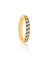 14K Gold 0.22 Ct. Genuine White And Black Diamond Half Eternity Wedding Ring