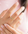 14K Gold Genuine Opal And Emerald Gemstone Four Step Ring Fine Jewelry