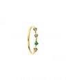 14K Gold Genuine Opal And Emerald Gemstone Four Step Ring Fine Jewelry