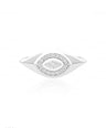 14K Gold 0.28Ct. Genuine Marquise-Round Diamond Evil Eye Signet Ring Fine Jewelry