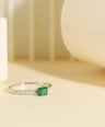 14K Gold Genuine Diamond And Emerald Gemstone (0.75 Ct.) Ring Fine Jewelry