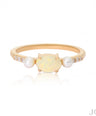 14K Gold Genuine Diamond Opal-Pearl Ring Fine Jewelry