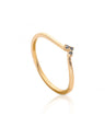 14K Gold 0.03 Ct. Genuine Diamond Star Shape Celestial Stud Earring Fine Jewelry