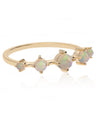 14K Gold Genuine Opal October Birthstone Minimalist Ring Gift For Her Jewelry