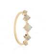 14K Gold Genuine Opal October Birthstone Minimalist Ring Gift For Her Jewelry