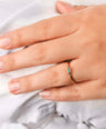 Genuine Emerald Gemstone Band Ring 14k Yellow Gold Handmade Minimalist Jewelry