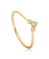 Genuine Diamond Pave V Shape Ring Solid 14k Yellow Gold Handmade Fine Jewelry