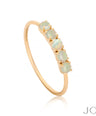 Genuine Opal Gemstone Wedding Designer Ring Solid 14k Yellow Gold Handmade New