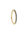 14k Yellow Gold Genuine Pave Blue Sapphire Gemstone Delicate Band Ring Jewelry