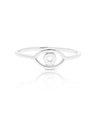 14K Solid Plain Gold Evil Eye Ring Handmade Fine Jewelry Size - 3 to 8 US