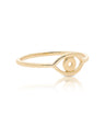 14K Solid Plain Gold Evil Eye Ring Handmade Fine Jewelry Size - 3 to 8 US