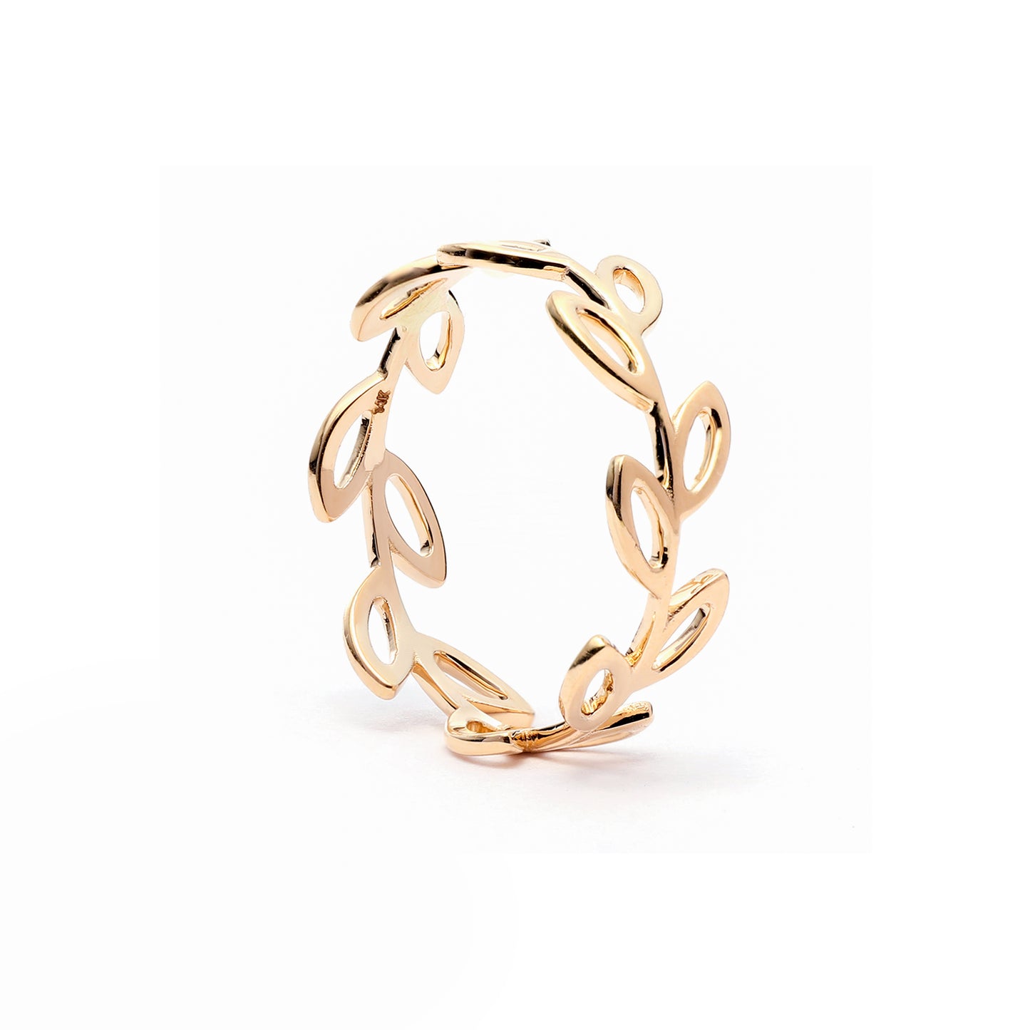 14K Solid Gold Leaf Tree Branch Minimalist Ring Fine Jewelry Size-3 to 8 US