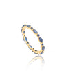 14K Gold Genuine Round-Marquise Blue Sapphire Eternity Band Ring Fine Jewelry