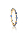 14K Gold Genuine Round-Marquise Blue Sapphire Eternity Band Ring Fine Jewelry