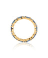 14K Gold Genuine Round-Marquise Blue Sapphire Eternity Band Ring Fine Jewelry