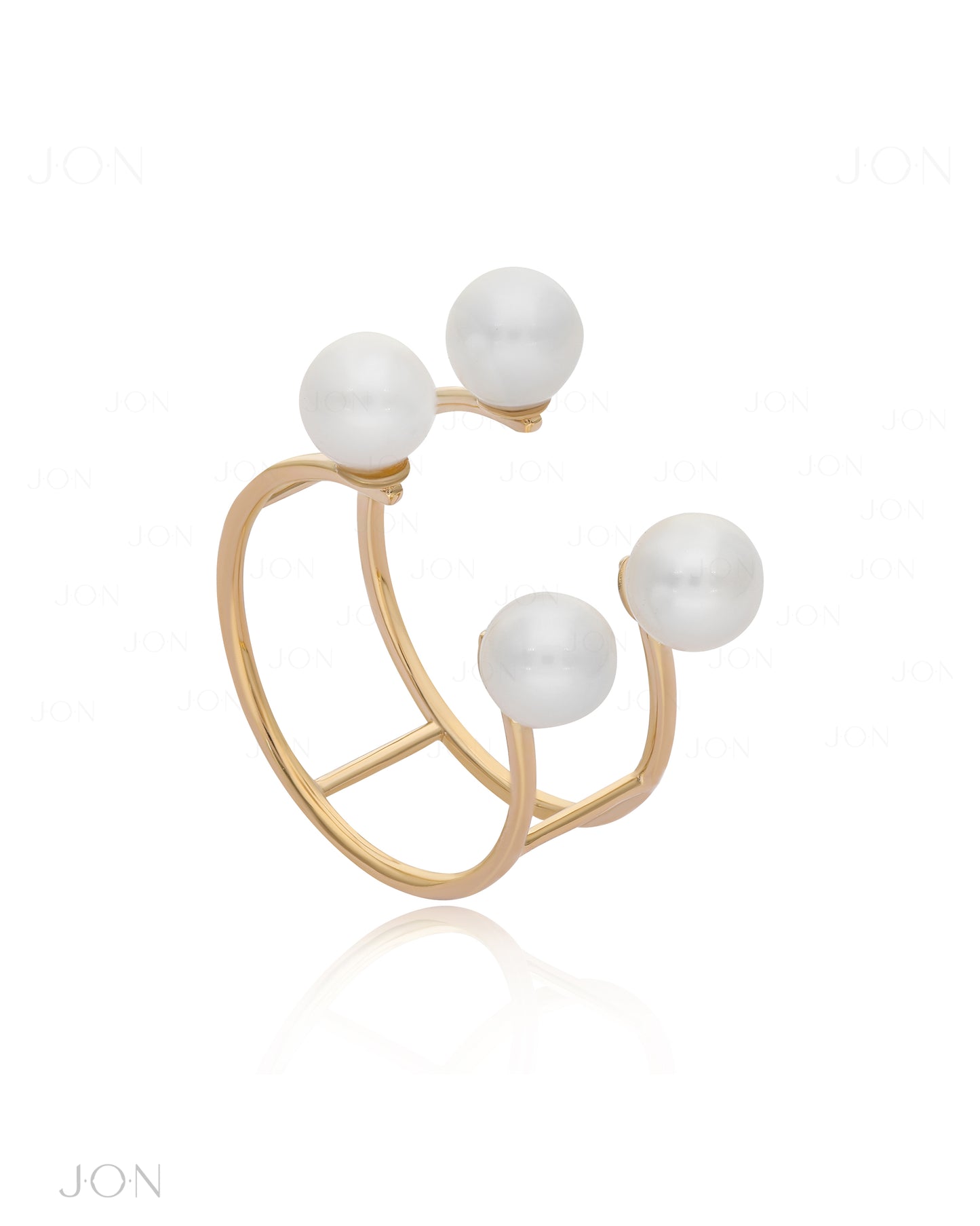 Double Baby Pearl Ring | Open Band