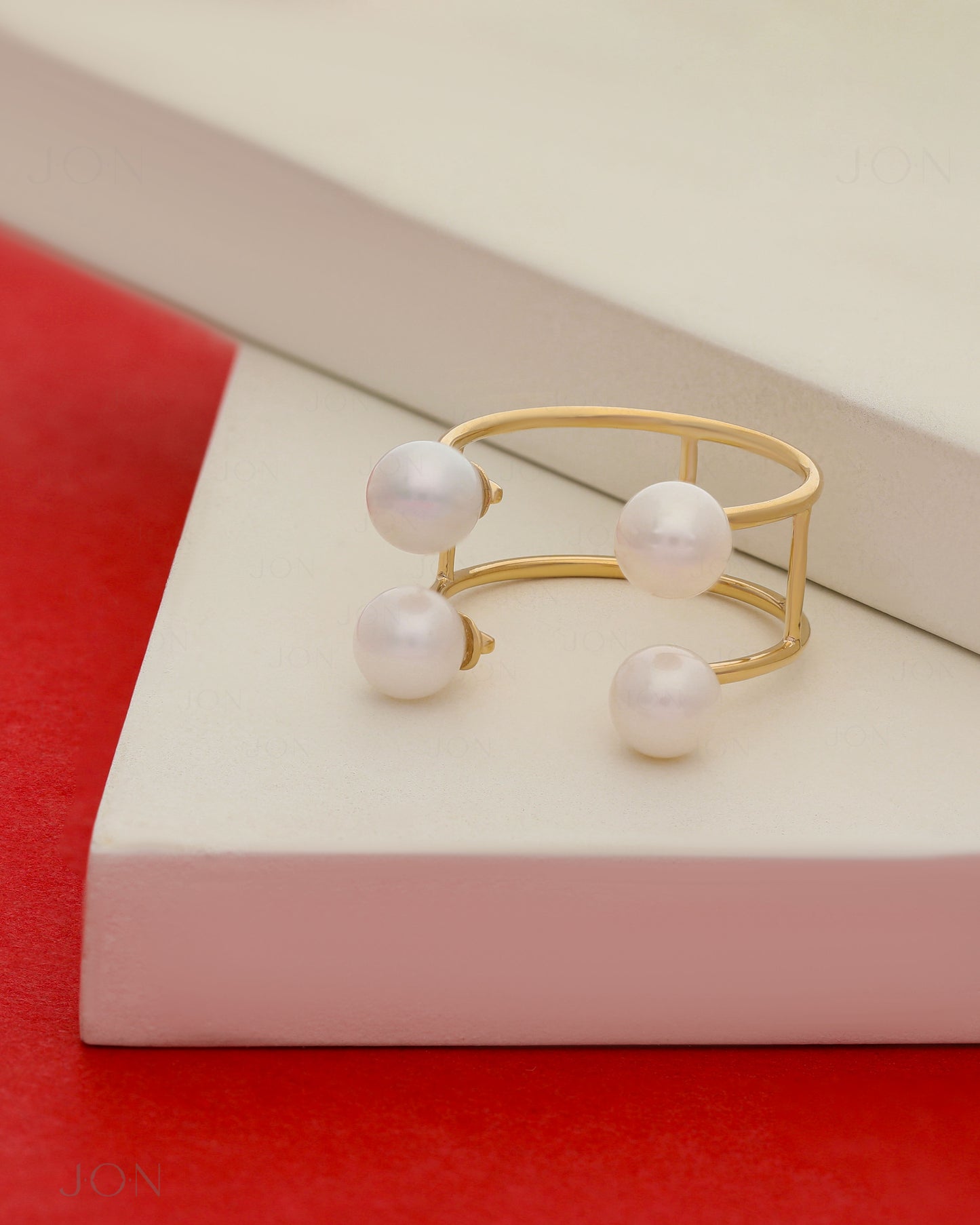 Double Baby Pearl Ring | Open Band