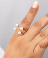 Double Baby Pearl Ring | Open Band