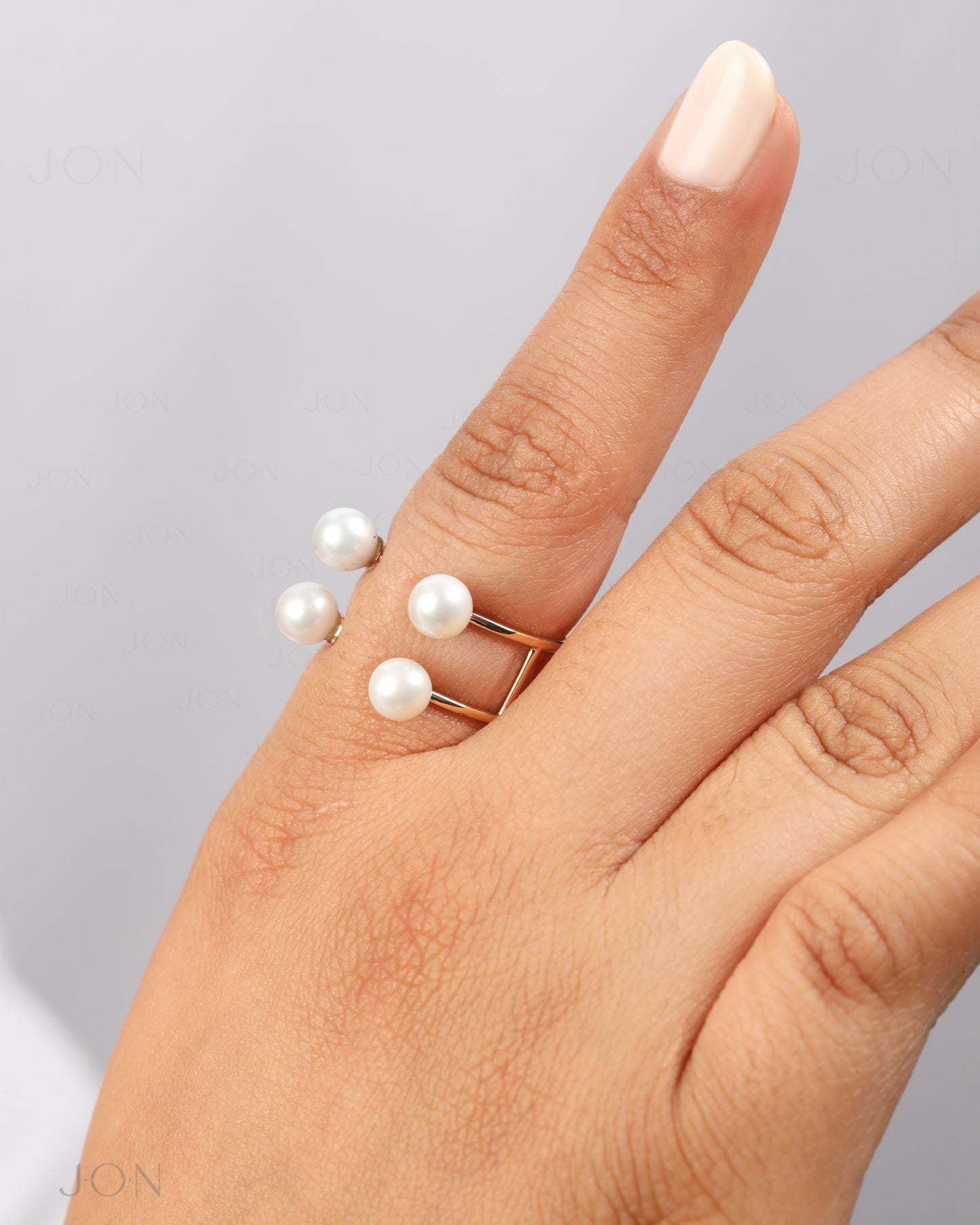 Double Baby Pearl Ring | Open Band