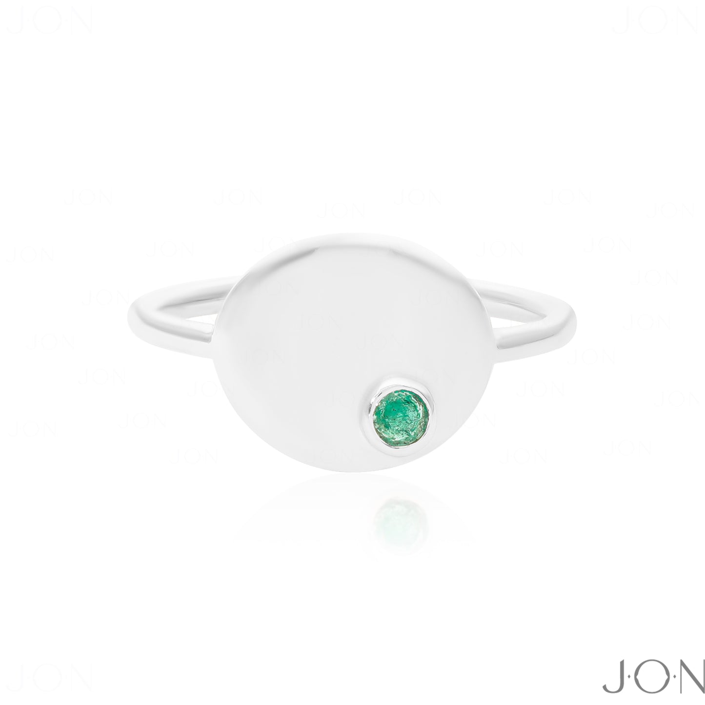 Gemstone Disc Ring|14k Gold, Ruby/Emerald/Sapphire