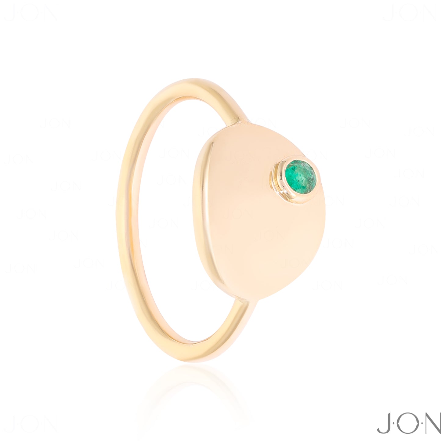 Gemstone Disc Ring|14k Gold, Ruby/Emerald/Sapphire