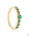 Emerald Stackable Wedding Ring|14k Gold