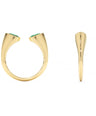 18K Gold Natural Pear-Shaped Emerald Open Cuff Ring - Statement Jewelry